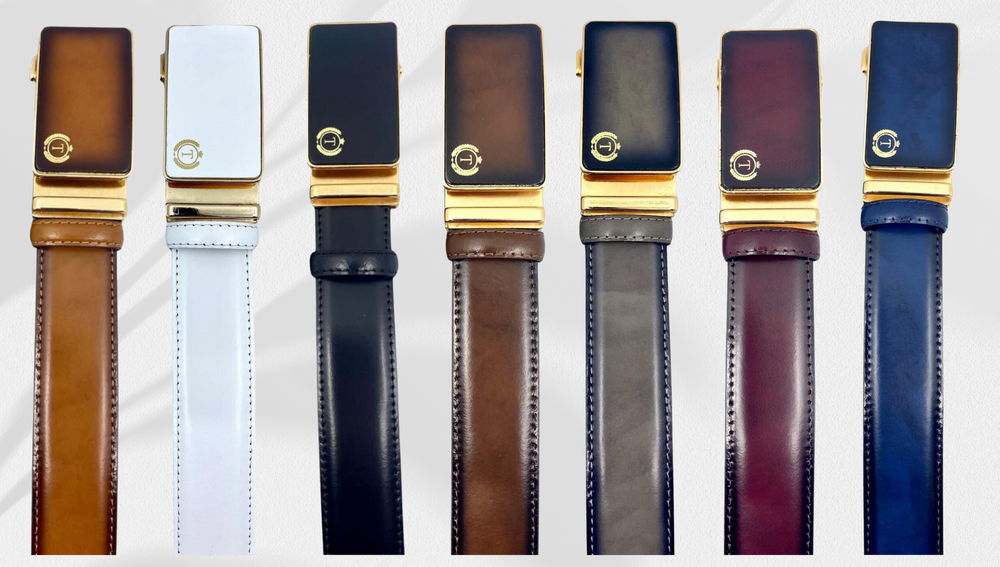Tucci Di Lusso Belts Italian Leather Mens Handmade Ratchet Slide Smart Belts- Unique Gift for Him