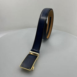 Tucci Di Lusso Belts Italian Leather Handmade Ratchet Slide Smart Belts- Royal Blue color for Men. Unique Gift for Him