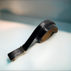 Tucci Di Lusso Belts Italian Leather Handmade Ratchet Slide Smart Belts- Black color for Men. Unique Gift for Him