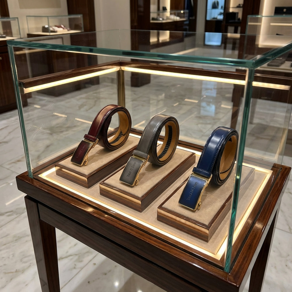 Hazelnut Italian Leather Ratchet Belt for Men - Handmade Luxury Smart Belt