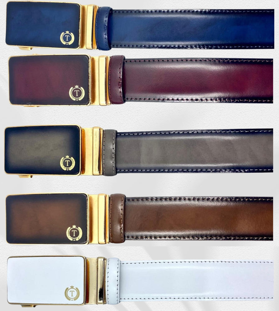 Tucci Di Lusso Belts Handmade Luxury Italian Leather Mens Ratchet Slide Smart Belts- Unique Gift for Him