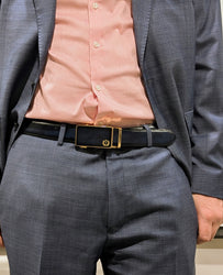 Premium Italian Leather Handmade Ratchet Slide Smart Belts- Black, Brown, Blue, Burgundy, Gray, Hazelnut, White for Men. Unique Gift for Him