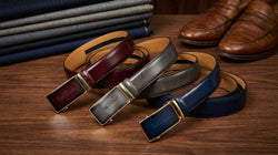 Hazelnut Italian Leather Ratchet Belt for Men - Handmade Luxury Smart Belt