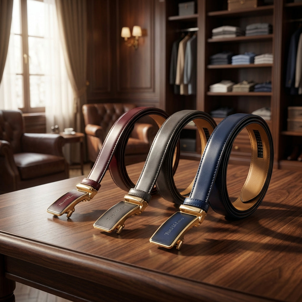 Hazelnut Italian Leather Ratchet Belt for Men - Handmade Luxury Smart Belt