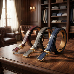 Hazelnut Italian Leather Ratchet Belt for Men - Handmade Luxury Smart Belt