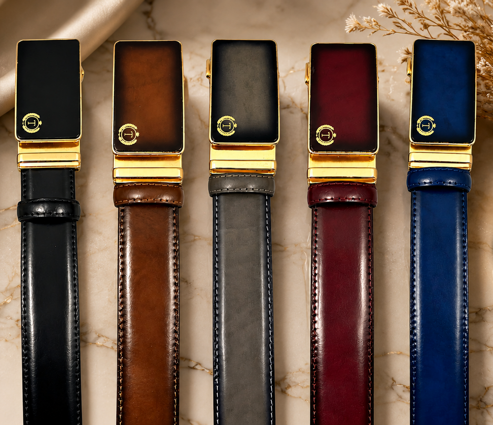 Handmade Luxury Italian Leather Ratchet Smart Belt for Men – Automatic Adjustable Men's Dress Belt | Multiple Colors
