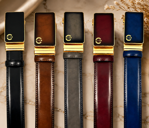 Handmade Luxury Italian Leather Ratchet Smart Belt for Men – Automatic Adjustable Men's Dress Belt | Multiple Colors